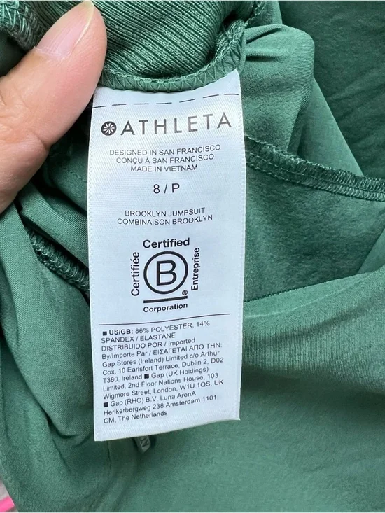Athleta Brooklyn Jumpsuit in Vineyard Green Size 8 - Picture 10 of 11
